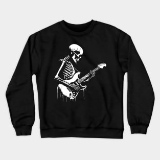 skeleton plays rock music Crewneck Sweatshirt